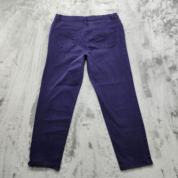 Gloria Vanderbilt Jeans Womens 14 Purple Cadence Ankle Grazer Mid Rise Crop - Picture 4 of 15
